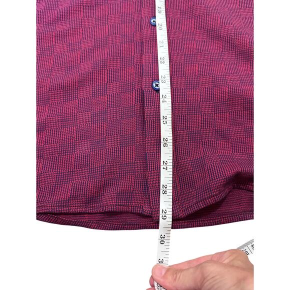 Robert Graham Woven Button Up Long Sleeve Shirt Red Burgundy Navy, size XL - Picture 4 of 9